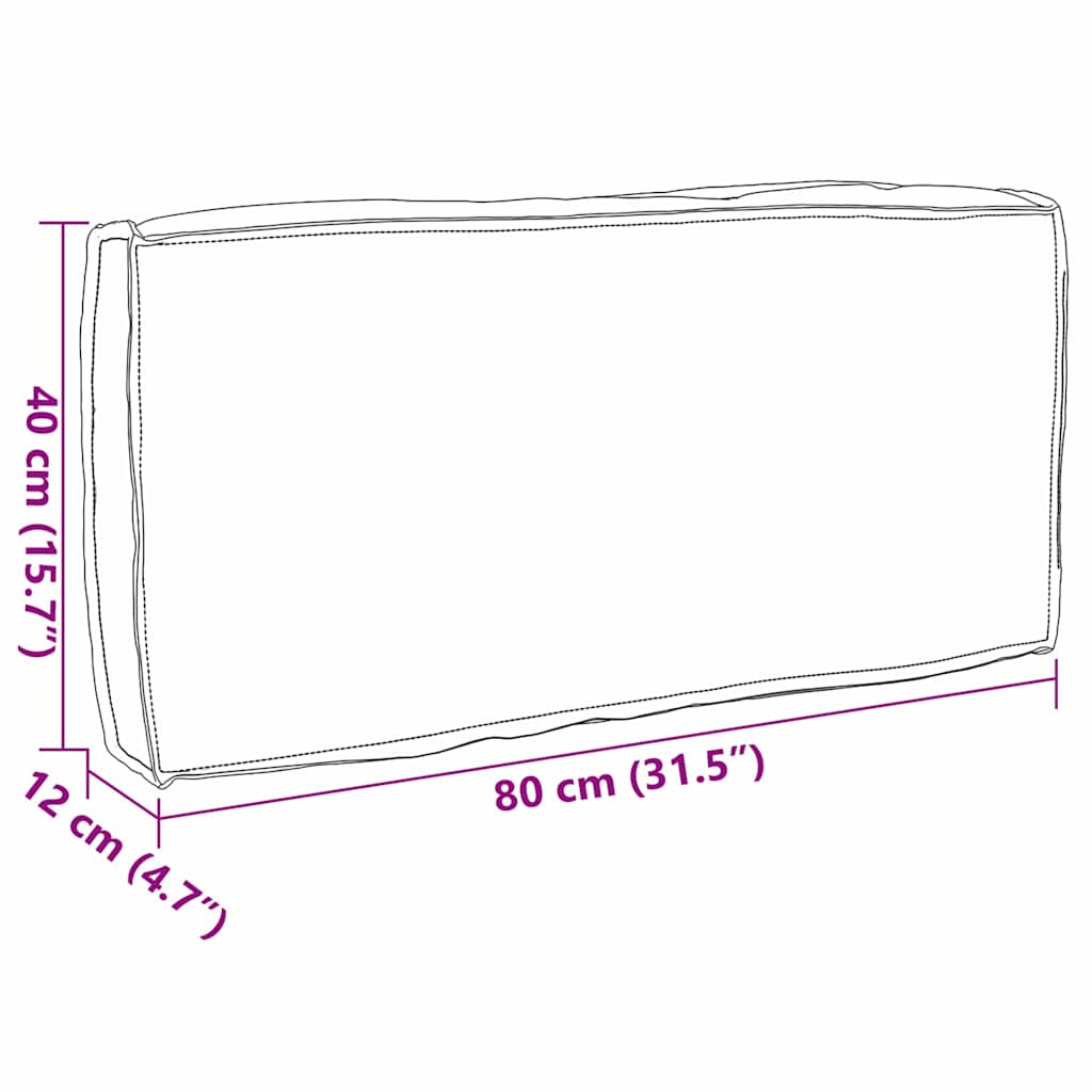 Pallet Cushion for Backrest Taupe 80 x 40 x 12 cm Oxford fabric